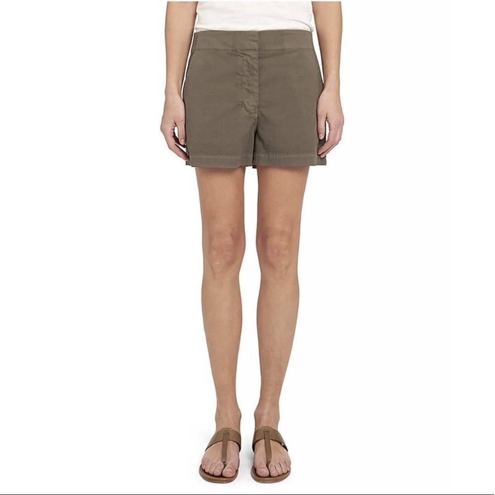 Theory Patton Mini Shorts in Ash Cotton Blend Size 8 NWT